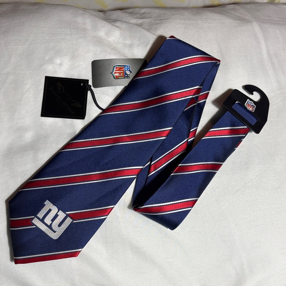 NFL NY Giants Blue and Red Striped Men's Tie